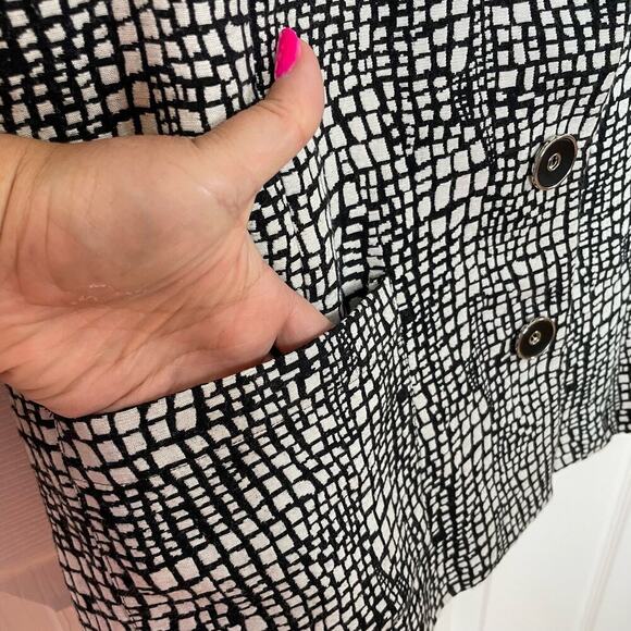 Chico's jacket black and white geometric snake skin XL sz 3 - Picture 6 of 7